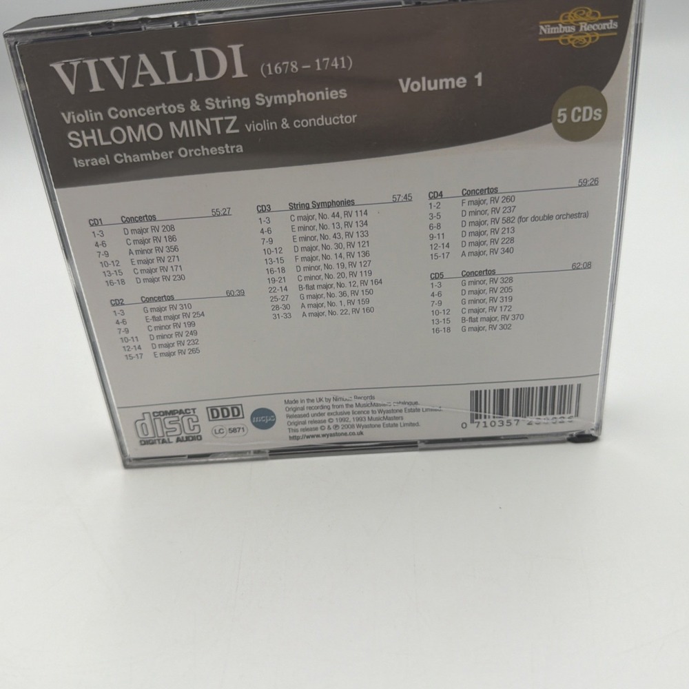 Violin Concertos & String Symphonies by Vivaldi / Ico / Mintz (CD, 2008) - Picture 4 of 8